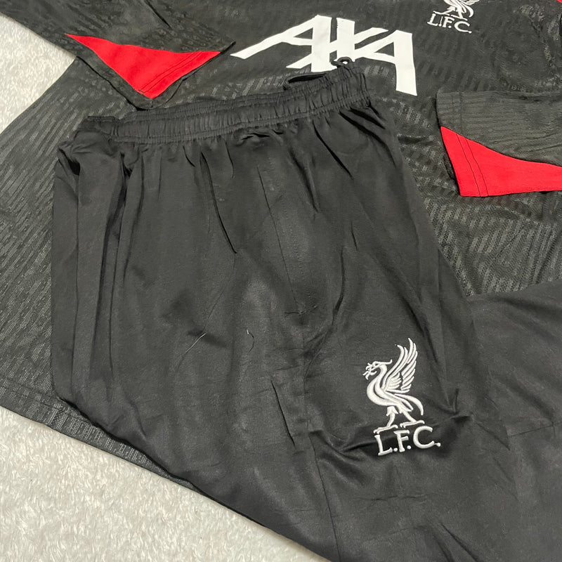Conjunto de Frio Jaqueta Treino Liverpool - Preta