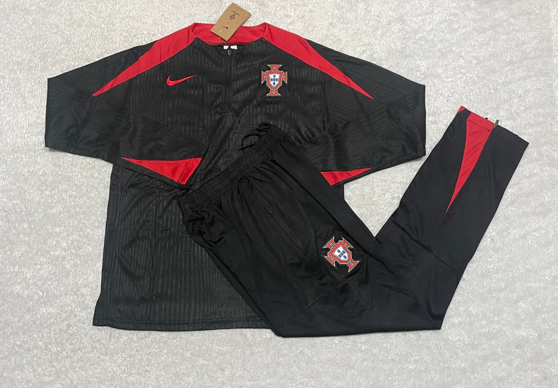 Conjunto de Frio Jaqueta Treino Portugal - Preta